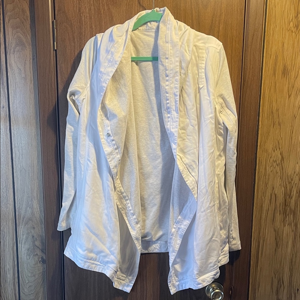 Lululemon Athletica White Draped Blazer